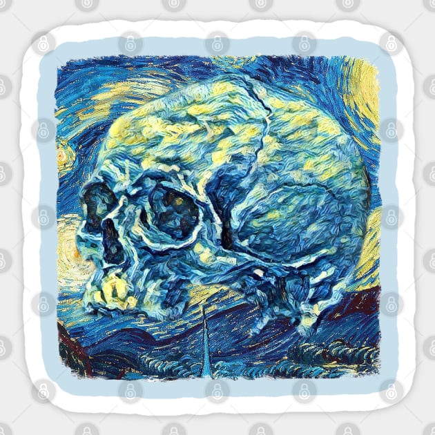 The Skull Van Gogh Style Sticker by todos